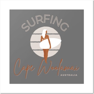 Surfing Cape Woolamai Australia Posters and Art